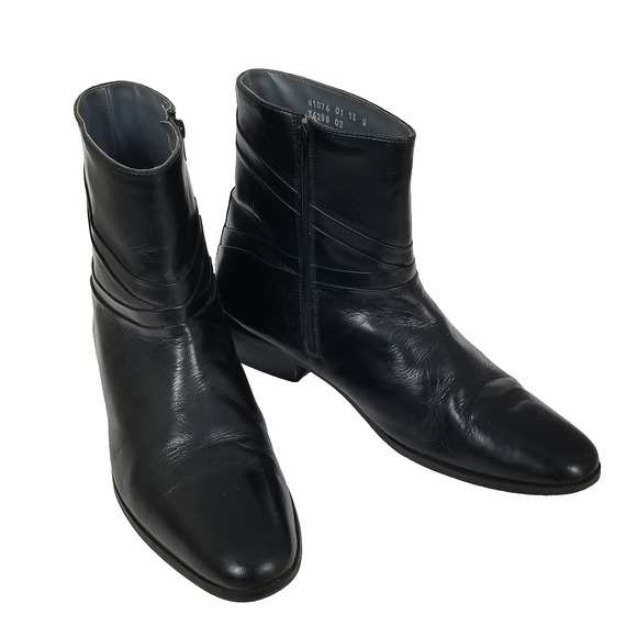 Nunn Bush Ankle Boots Men's 13 Wide Black Leather Beatle Chelsea Retro Classic - Picture 1 of 13